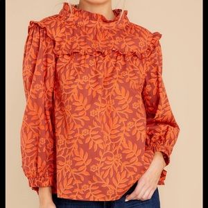 NWT Olivia James Emma Blouse in Harvest Stems - XS